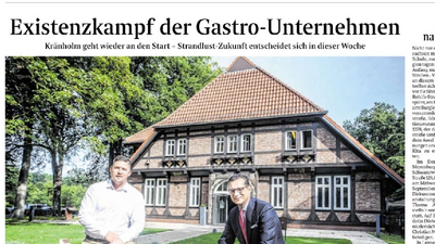 Bildausschnitt aus Zeitung Die Norddeutsche - Existenzkampf der Gastro-Unternehmen